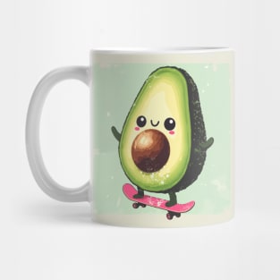 Cool funny avocado skateboarding Mug